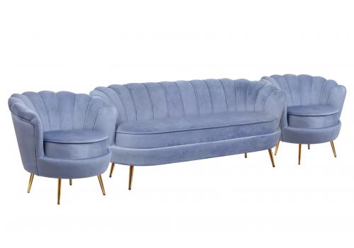  Комплект кресел и дивана ракушка Pearl Triple Blue, фото 2 