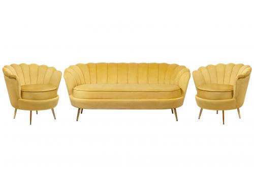  Комплект кресел и дивана ракушка Pearl Triple Yellow, фото 1 