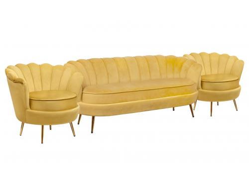  Комплект кресел и дивана ракушка Pearl Triple Yellow, фото 2 