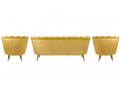  Комплект кресел и дивана ракушка Pearl Triple Yellow, фото 3 