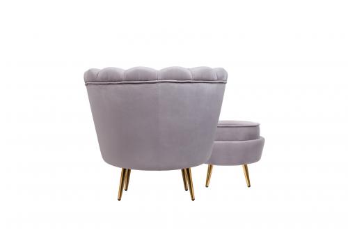 Кресло с пуфом ракушка Pearl Grey, фото 3 