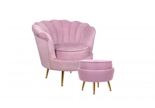  Кресло с пуфом ракушка Pearl Pink, фото 2 
