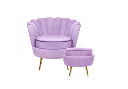  Кресло с пуфом ракушка Pearl Purple, фото 1 