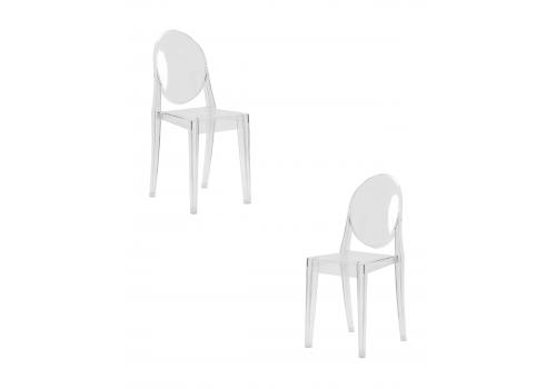  Набор 2 шт Стул обеденный DOBRIN VICTORIA GHOST, цвет прозрачный, фото 1 